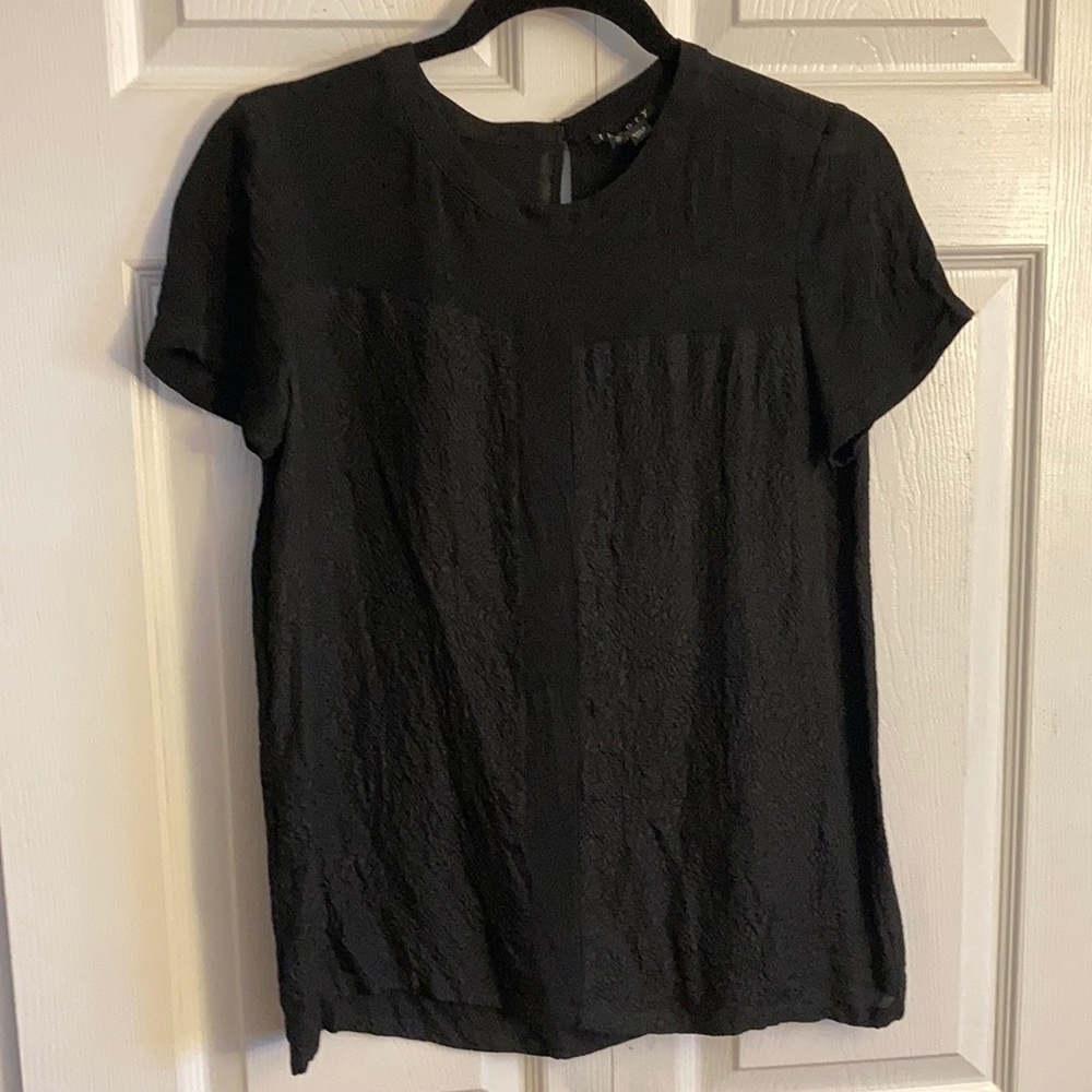 Theory Black Silk Top